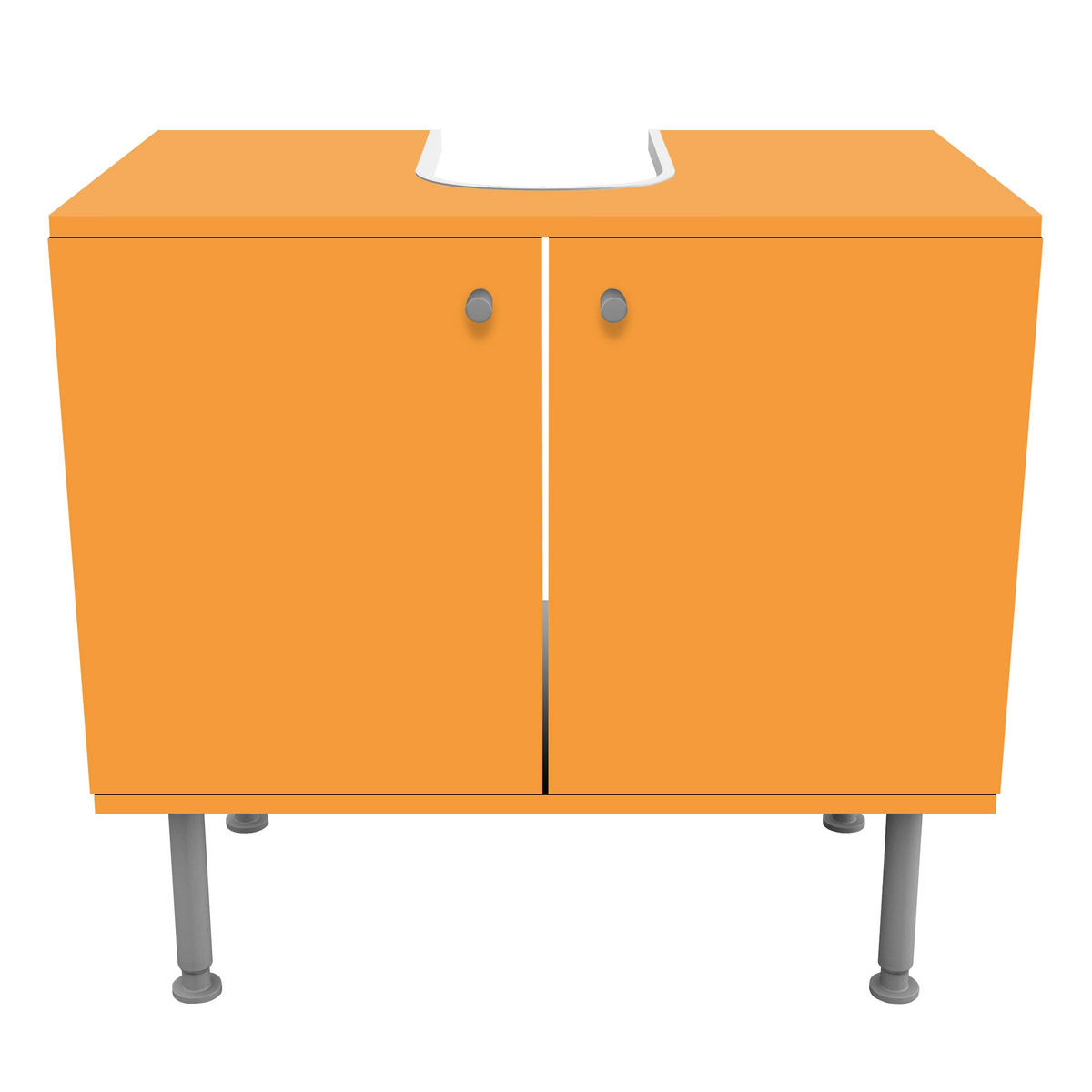 WASCHBECKENUNTERSCHRANK Mango 60/55/35 cm - Orange, Holzwerkstoff (60/55/35cm) - Bilderwelten