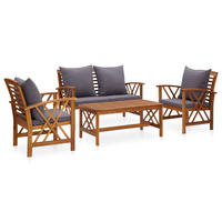 GARTENSET Rembert 4-teilig - Grau, Holzwerkstoff - Nettlife