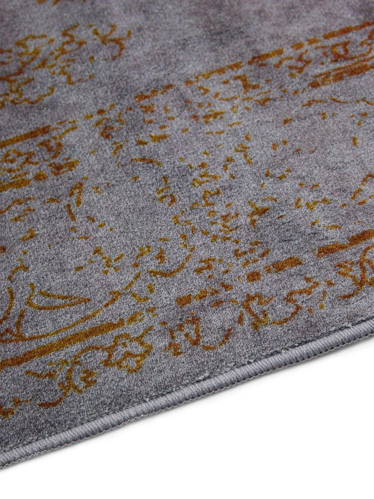 VINTAGE-LÄUFER Miray waschbar 80/240 cm - Orange/Grau, Kunststoff (80/240cm) - benuta Nest