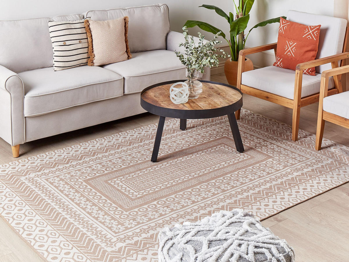 KURZFLOR-TEPPICH Baglar 230/160 cm - Beige, Naturmaterialen (160/230cm) - Beliani