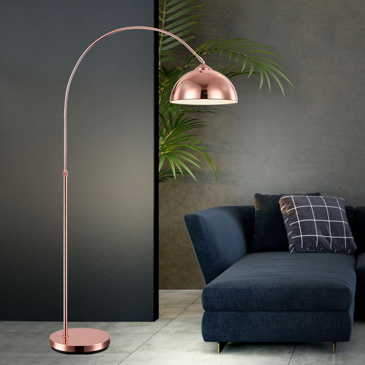 LED STEHLEUCHTE Newcastle Kupfer - Kupferfarben, Metall (92/30/196cm) - Globo Lighting