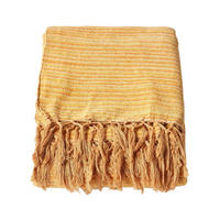 WOHNDECKE Chenille 220/240 cm, 100% Baumwolle gestreift - Dunkelorange, Textil (220/240cm) - Homescapes