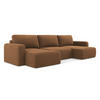 WOHNLANDSCHAFT Strukturstoff Stoff Orange - Beige/Terra cotta, Kunststoff/Textil (332/79/149cm) - Makamii