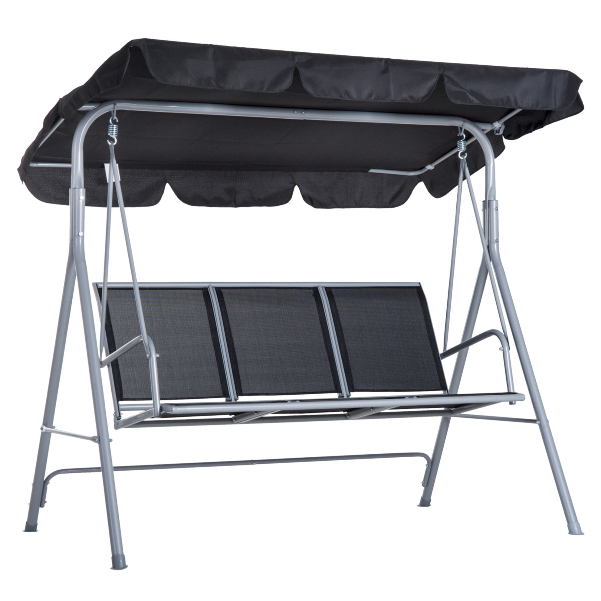 HOLLYWOODSCHAUKEL 171/108/154 cm aus Metall mit verstellbarem Verdeck Grau - Grau, Metall (108/154/171cm) - Modenvie