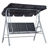 HOLLYWOODSCHAUKEL 171/108/154 cm aus Metall mit verstellbarem Verdeck Grau - Grau, Metall (108/154/171cm) - Modenvie