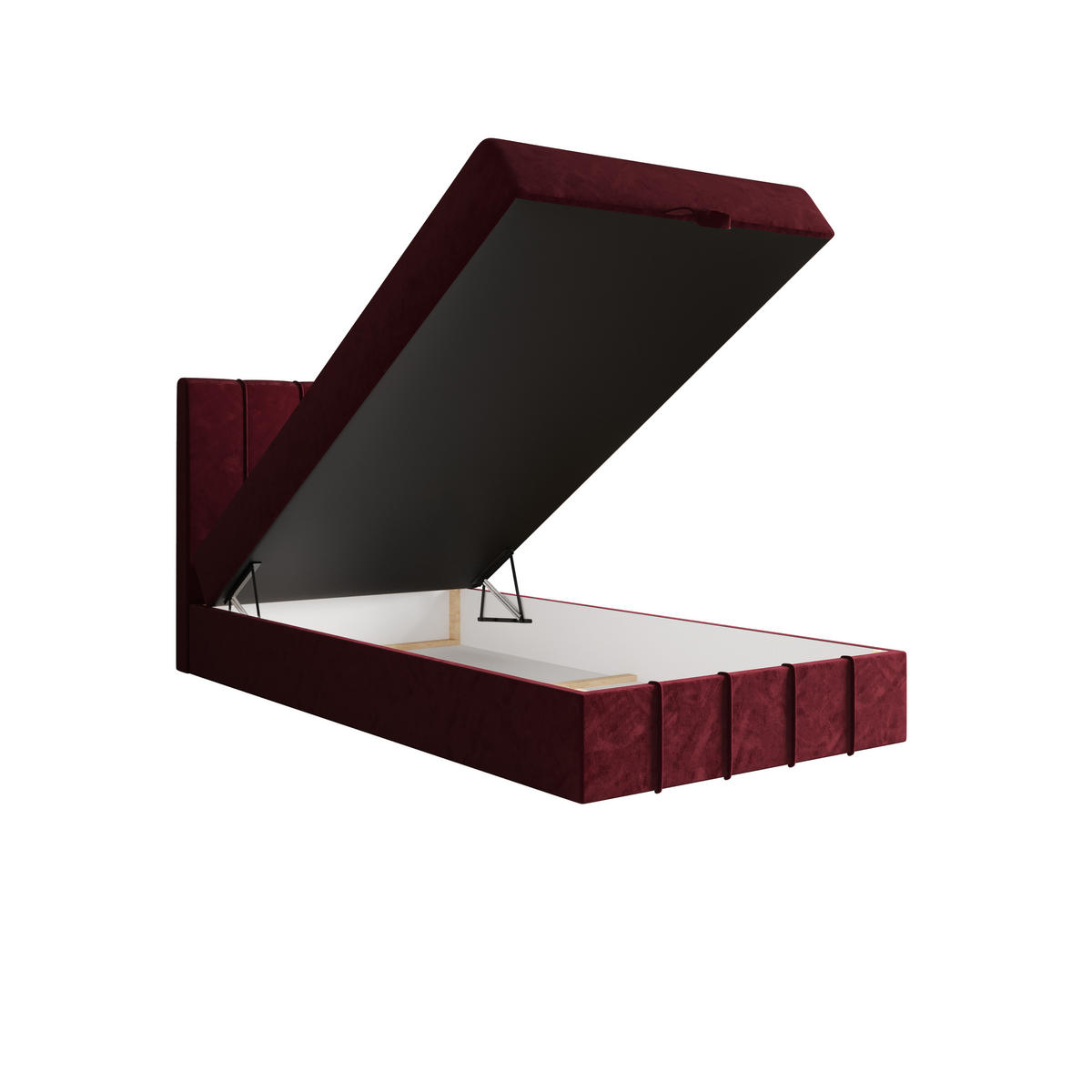 BOXBETT BAHAMA 90x200 Monolith 59, mit Matratze H3, Bonell und Topper, Rot - Rot, Holz/Kunststoff (90/200cm) - Bedante