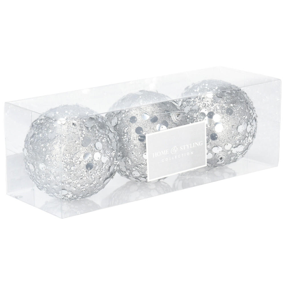 CHRISTBAUMKUGEL Santa Lila Silber 10/10/10 cm Kunstoff - Silberfarben, Kunststoff (10/10/10cm) - Mondex