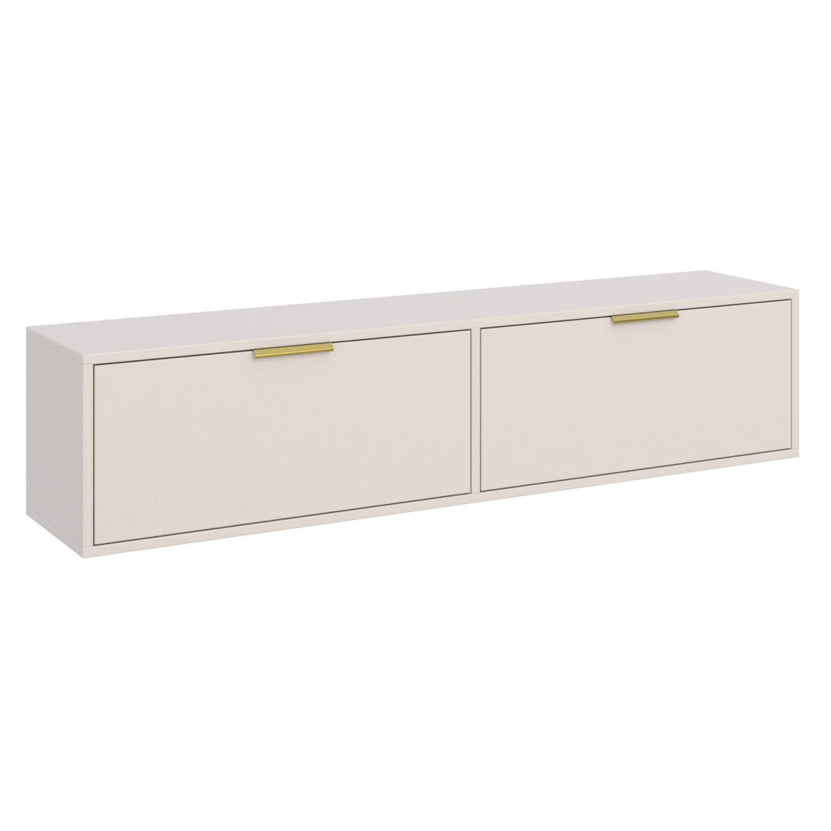 TV-HÄNGEBOARD Vena 2-türig, Kaschmir, 140 cm - Kaschmir/Goldfarben, Holzwerkstoff/Kunststoff (138.6/30/30cm) - Selsey