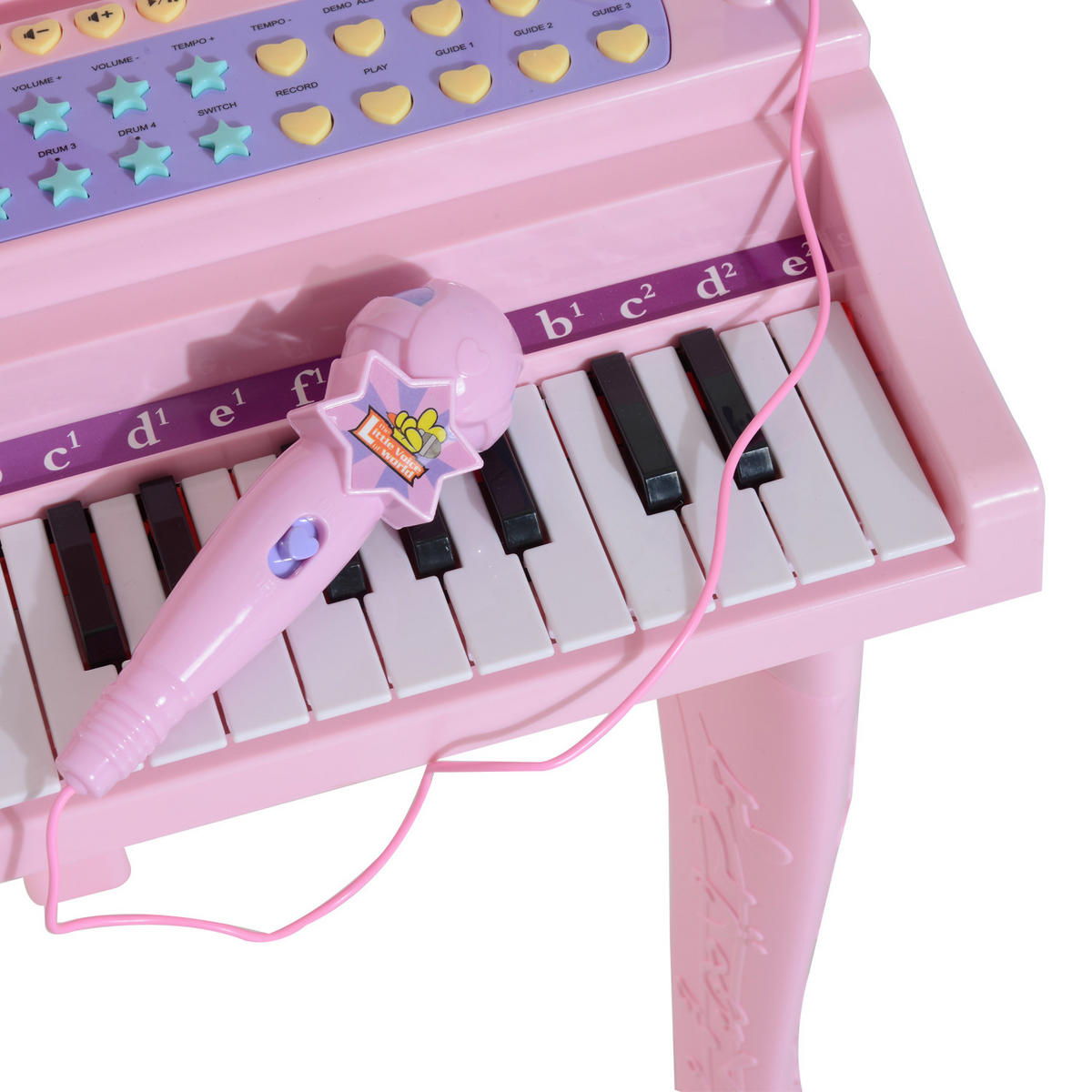 ELEKTRONISCHER FLÜGEL DE-18640 37 Tasten mit Lernlichtern Rosa - Pink, Holzwerkstoff (39/69/48cm) - ComfortXL