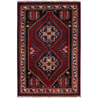 ORIENTTEPPICH handgeknüpft Gashgai Rot, Blau 153/104 cm Schurwolle - Blau/Rot, Textil (104/153cm) - Looma