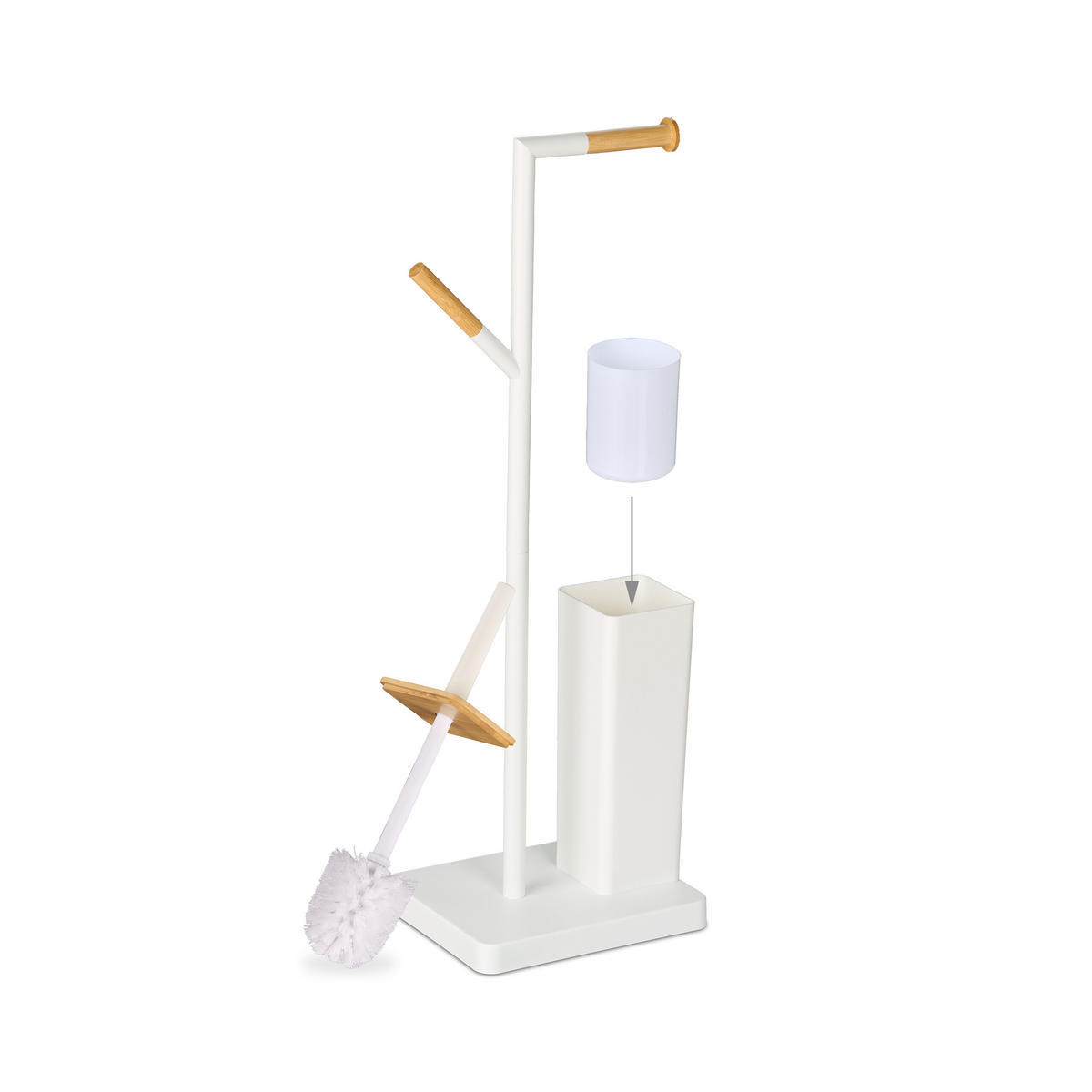 WC-GARNITUR - Weiß, Holz/Kunststoff (23/71/18cm) - Relaxdays