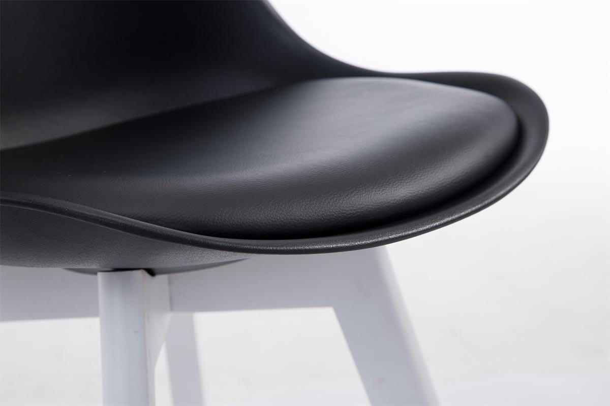 BESUCHERSTUHL Lagos Kunstleder Schwarz Weiß Konferenzstuhl Bürostuhl - Schwarz, Leder (48/84/41.5cm) - DELUKE