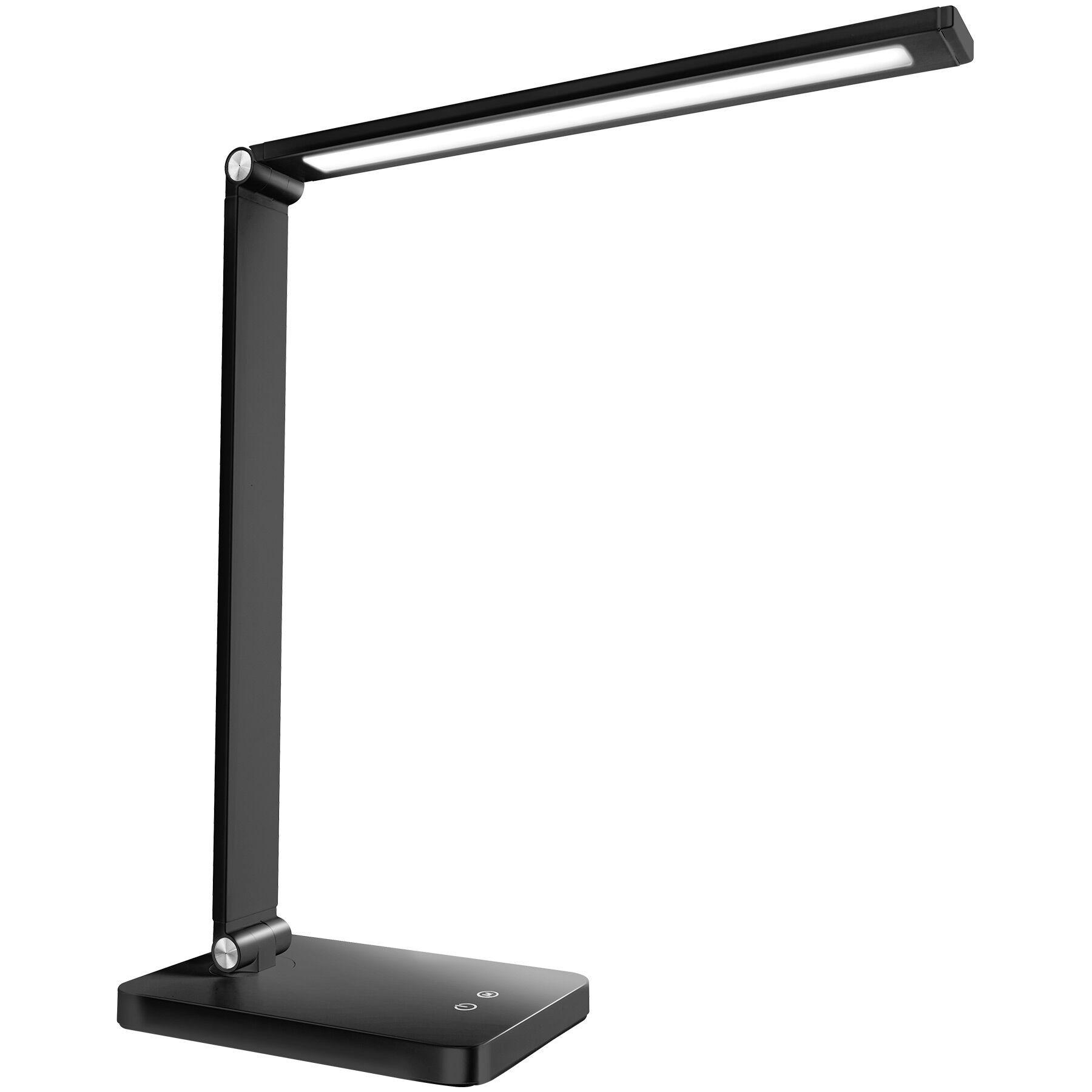 SCHREIBTISCHLAMPE Novaly,inklusive USB-Anschluss,schwarz - Schwarz, Kunststoff (33.5/11/37.5cm) - tectake