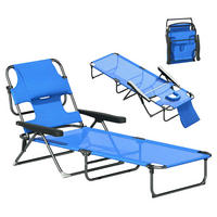 SONNENLIEGE Gartenliegen Relaxliege, klappbar, wetterbeständig, 194 cm x 72 cm x 31 cm, Schwarz + Dunkelblau - Blau, Metall (194/31/72cm)