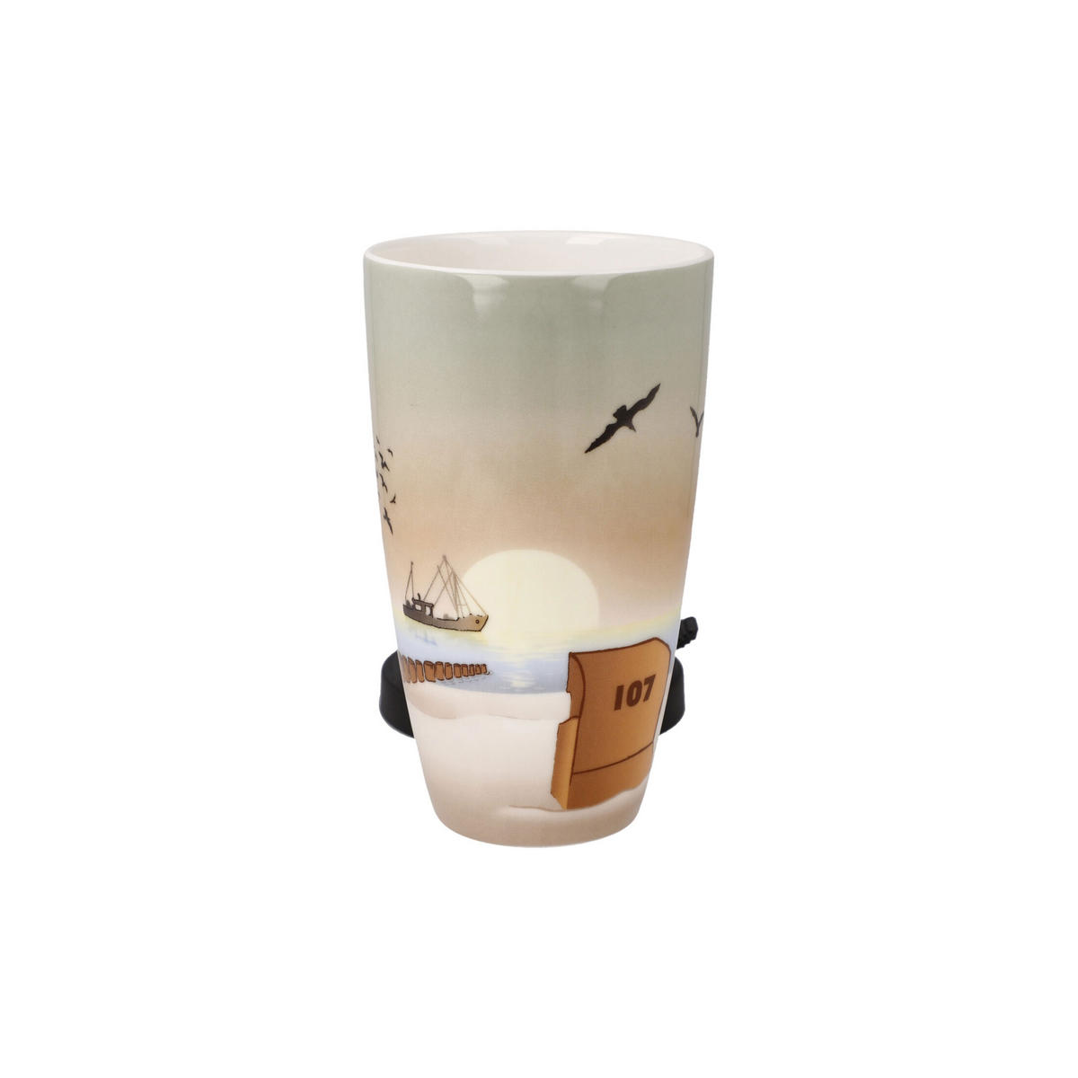 KÜNSTLERTASSE mit Deckel Sunset Mood, Scandic Home, Fine Bone China, Bunt, 15 cm - Multicolor, Keramik (0.4L) - Goebel