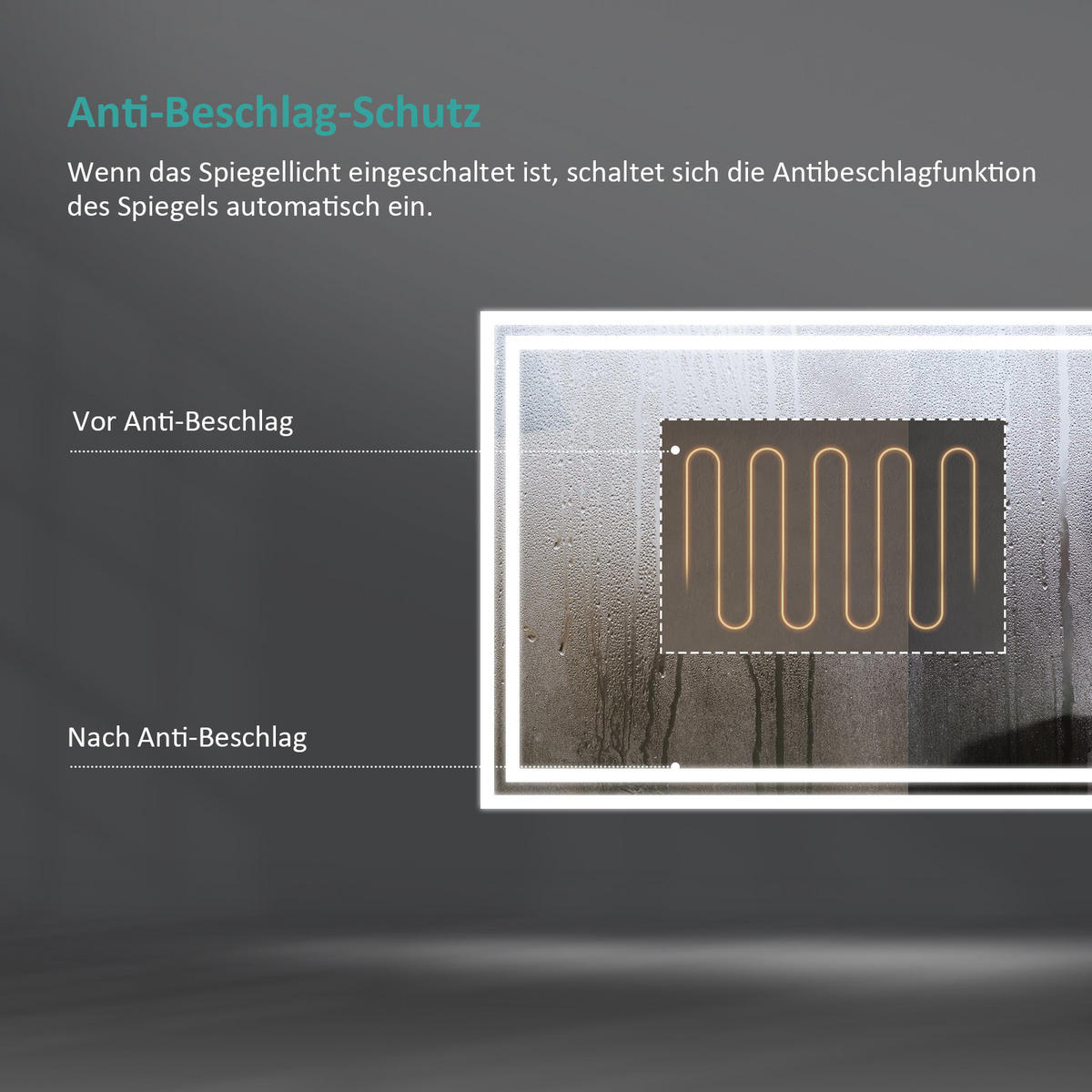 BADSPIEGEL mit Touch-Bedienung 70/50/3,5 cm - Weiß, Glas (50/3.5/70cm) - EMKE