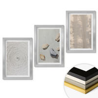 WANDBILDER 3er Set - 20x30 cm Silberner Rahmen - Boho-Naturtexturen und -Strukturen - Silberfarben, Kunststoff (20/30cm) - ArtPrintCave