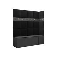 GARDEROBEN-SET Orion II - Anthrazit/Graphitfarben, Holzwerkstoff/Kunststoff (168/186/46cm) - MIRJAN24