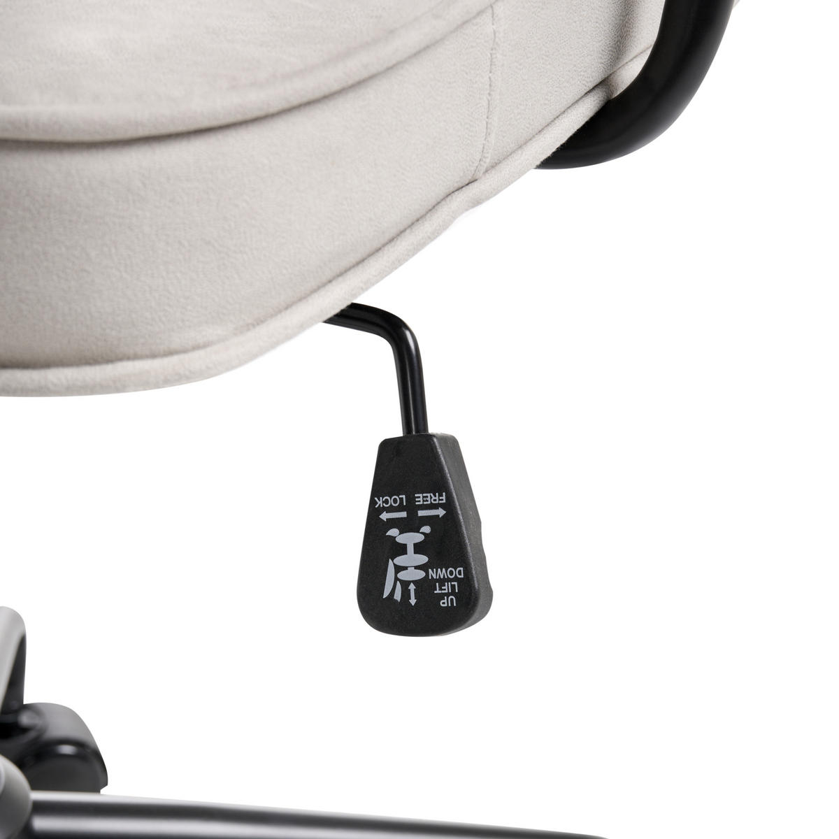 SCHREIBTISCHSTUHL Hellbeige Pawnee - Beige/Schwarz, Textil (62/88/43cm) - Beliani