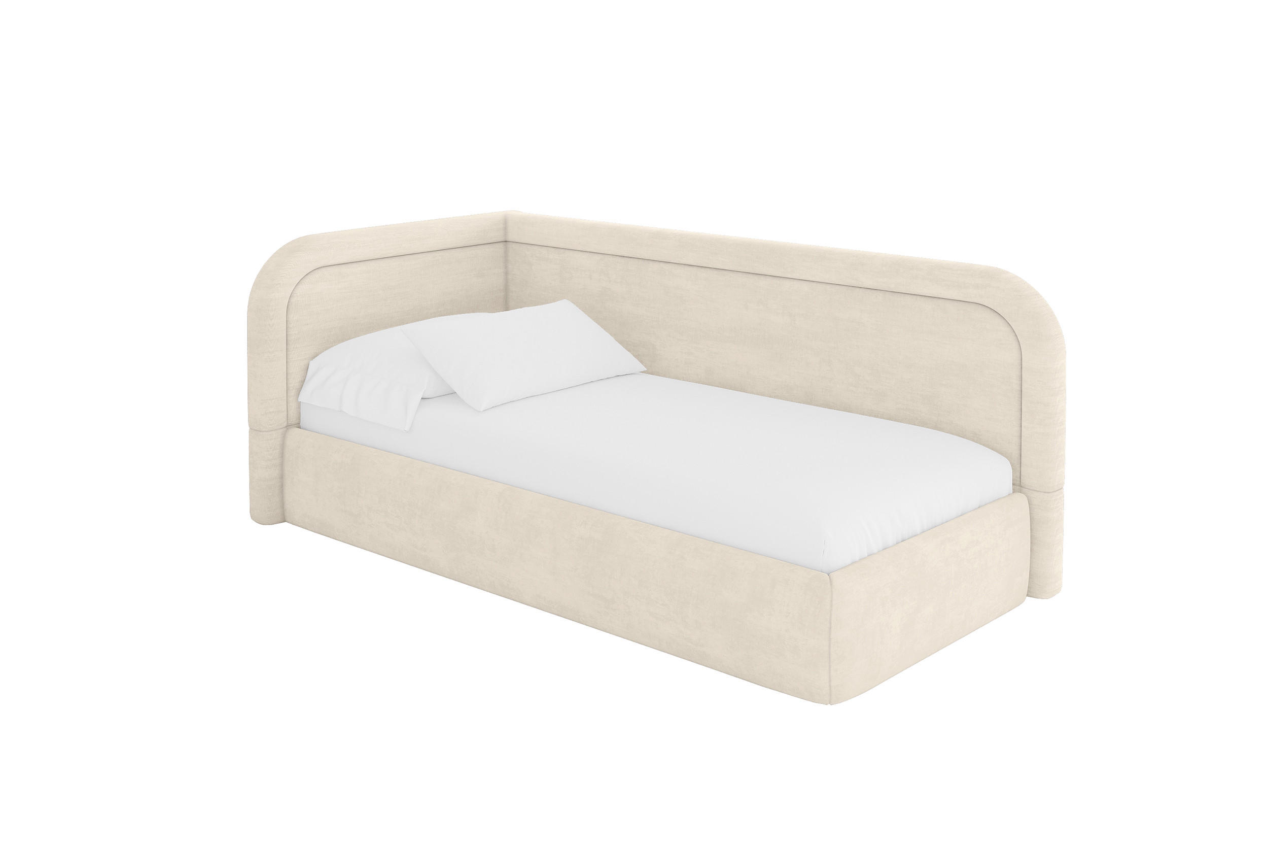 ALTDECOR JEDNOLŮŽKOVÁ POSTEL pro mládež s úložným prostorem, vpravo - JOVY 100x200 béžová