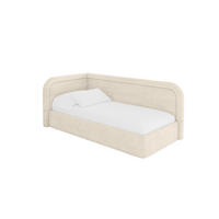 EINZELLBETT Jugendbett mit Bettkasten, Rechts - JOVY 80x200 Beige - Naturfarben, Holzwerkstoff/Textil (80/200cm) - ALTDECOR