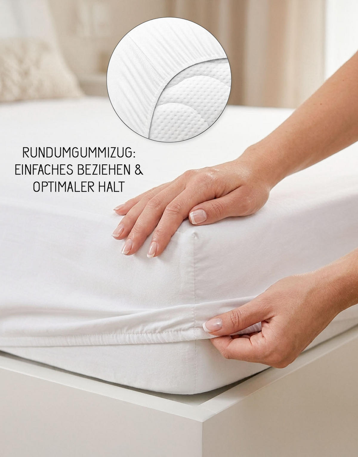 SPANNBETTTUCH Deluxe Jersey weiss, 180x200 cm - 200x220 cm - Weiß, Textil (200/220cm) - biberna
