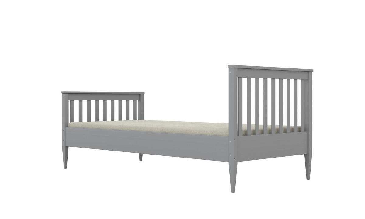 KINDERBETT Igns 80/90 -160/180/200 cm mit Matratze Grau 90/200 - Grau, Holz (90/200cm) - RAUMHIRSCH FURNITURE