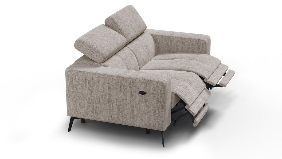 RELAXSOFA MORELLO 2-Sitzer, beige, 2 x Relax Zero Gravity - Beige, Holz/Textil (164/82/103cm) - Courtois Laville