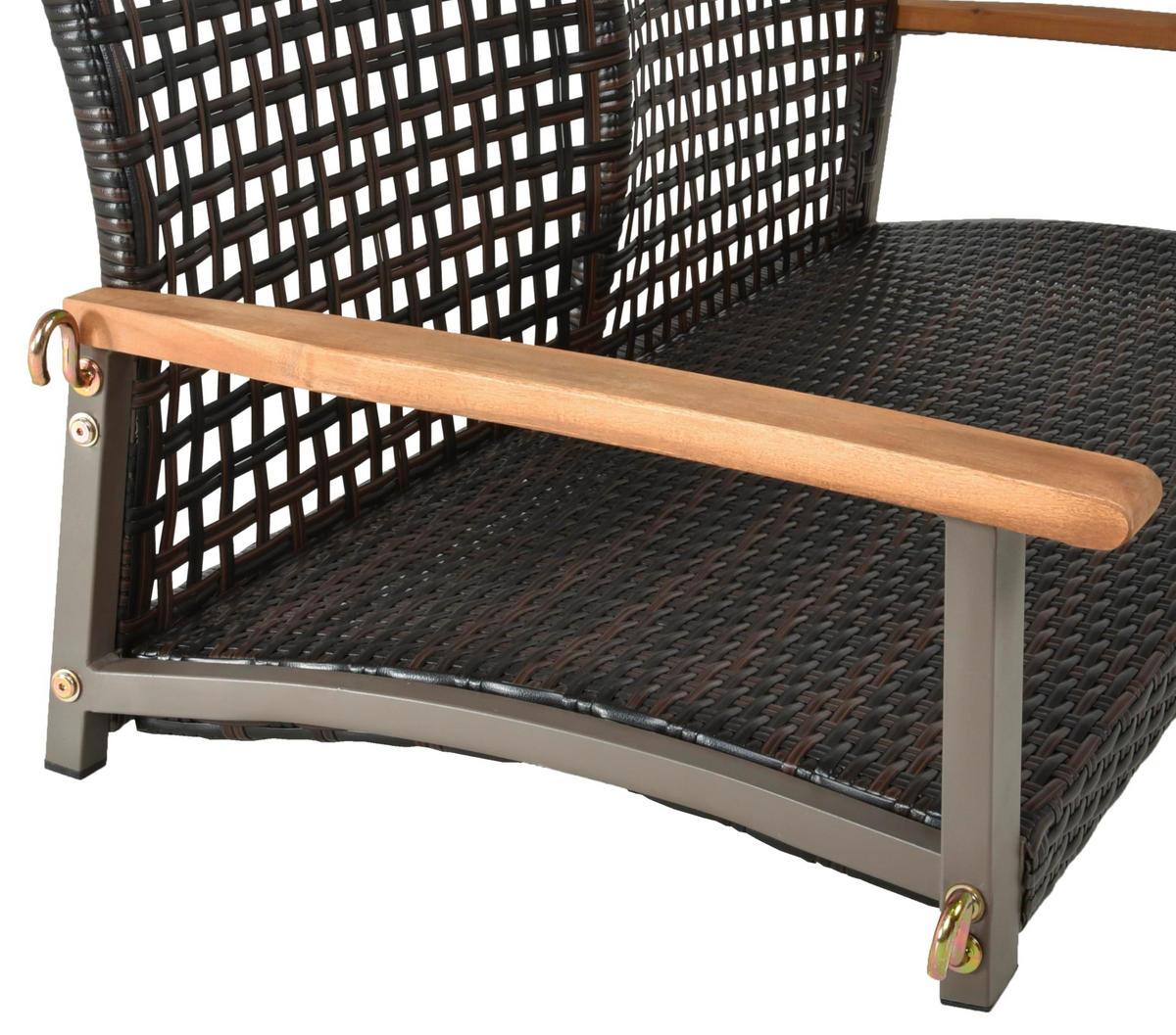 GARTEN-HÄNGEBANK Kiel braun Braun Hängebank - Braun, Holz (64/53/131cm) - DELUKE