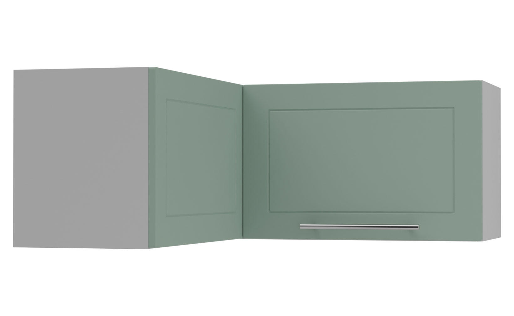 ECKHÄNGESCHRANK Kvantum W14/90/36 Mint Matt / Grau Matt 90 / 90 / 36cm - Grau/Mintgrün, Holz/Holzwerkstoff (90/36/90cm) - Feldmann-Wohnen