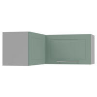 ECKHÄNGESCHRANK Kvantum W14/90/36 Mint Matt / Grau Matt 90 / 90 / 36cm - Grau/Mintgrün, Holz/Holzwerkstoff (90/36/90cm) - Feldmann-Wohnen