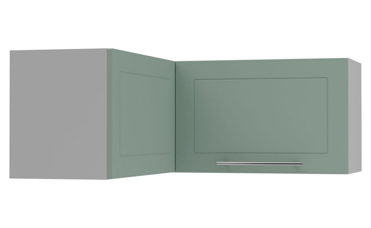 ECKHÄNGESCHRANK Kvantum W14/90/36 Mint Matt / Grau Matt 90 / 90 / 36cm - Grau/Mintgrün, Holz/Holzwerkstoff (90/36/90cm) - Feldmann-Wohnen