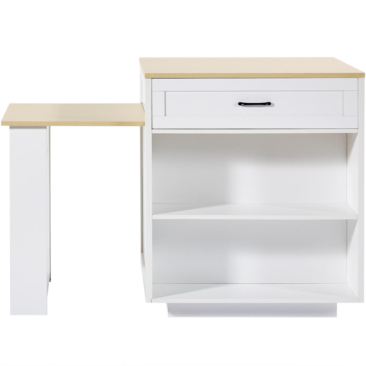 STEHTISCH/BARTISCH 133-202/70/93,5 cm in Weiß, ausziehbar mit Stauraum - Weiß, Holzwerkstoff (133/70/93.5cm) - BEAOK
