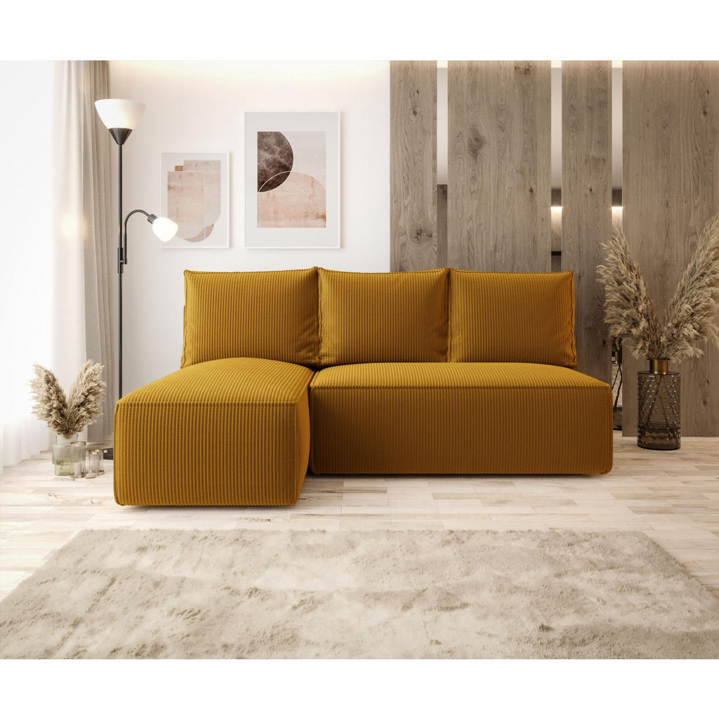 Thumbnail - Bedante Ecksofa, Currygelb, Textil, L-Form, 200x140 cm, Wohnzimmer, Sofas & Couches, Wohnlandschaften, Ecksofas