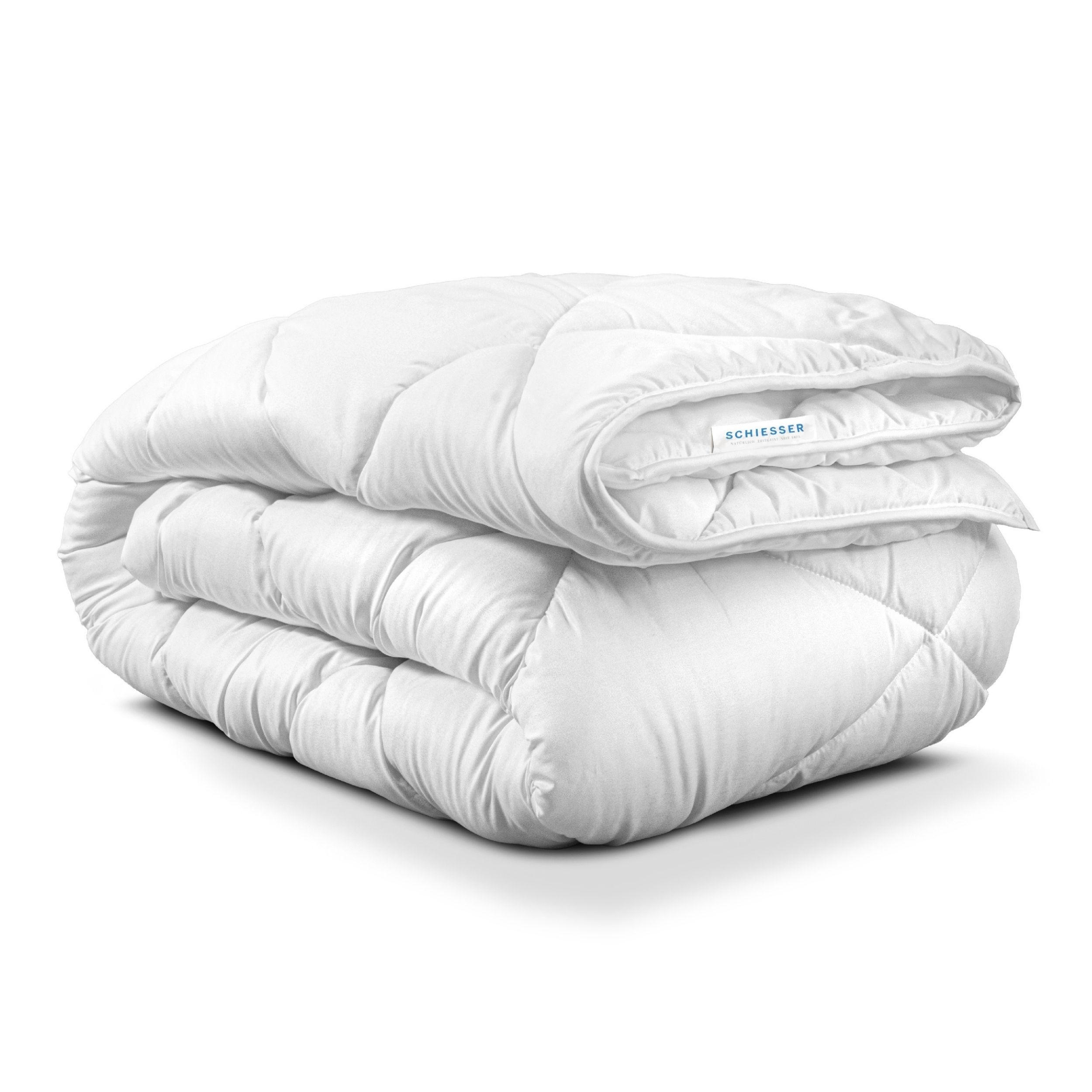 GANZJAHRESBETTDECKE Hygge - Mikrofaserbezug - Füllung aus silikonisierter Polyester-Hohlfaser - 155x220 cm - Weiß - Weiß, Textil (155/220cm) - SCHIESSER
