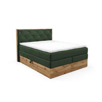 BOXSPRINGBETT Navel - Dunkelgrün, Holzwerkstoff/Textil (200/200cm) - Fun Möbel