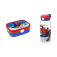 LUNCHSET (FLASCHE MIT KLAPPDECKEL) Campus Spiderman 600 ml + 750 ml 2er Set - Blau/Rot, Kunststoff (10.8/21.8/21.8cm) - Mepal