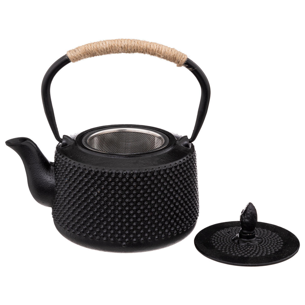 TEEKANNE Keramik Flora Schwarz 1 l 17,5/14,2/18,5 cm - Schwarz, Metall (14.2/17.5cm) - Secret de Gourmet