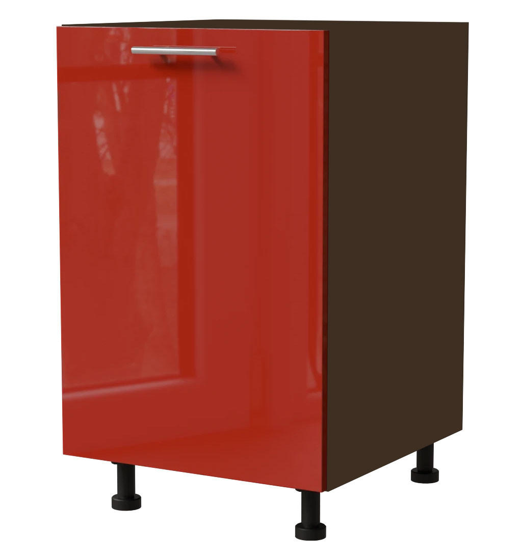 Feldmann-Wohnen Unterschrank Rot, Dunkelgrau 50x82x50 cm