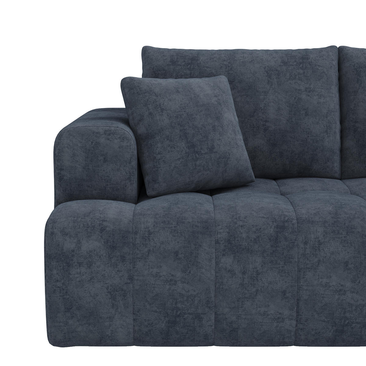 4-SITZER ECKSOFA Chenille Blau mit Kissen - Blau, Textil (244.5/136cm) - WISHDOR