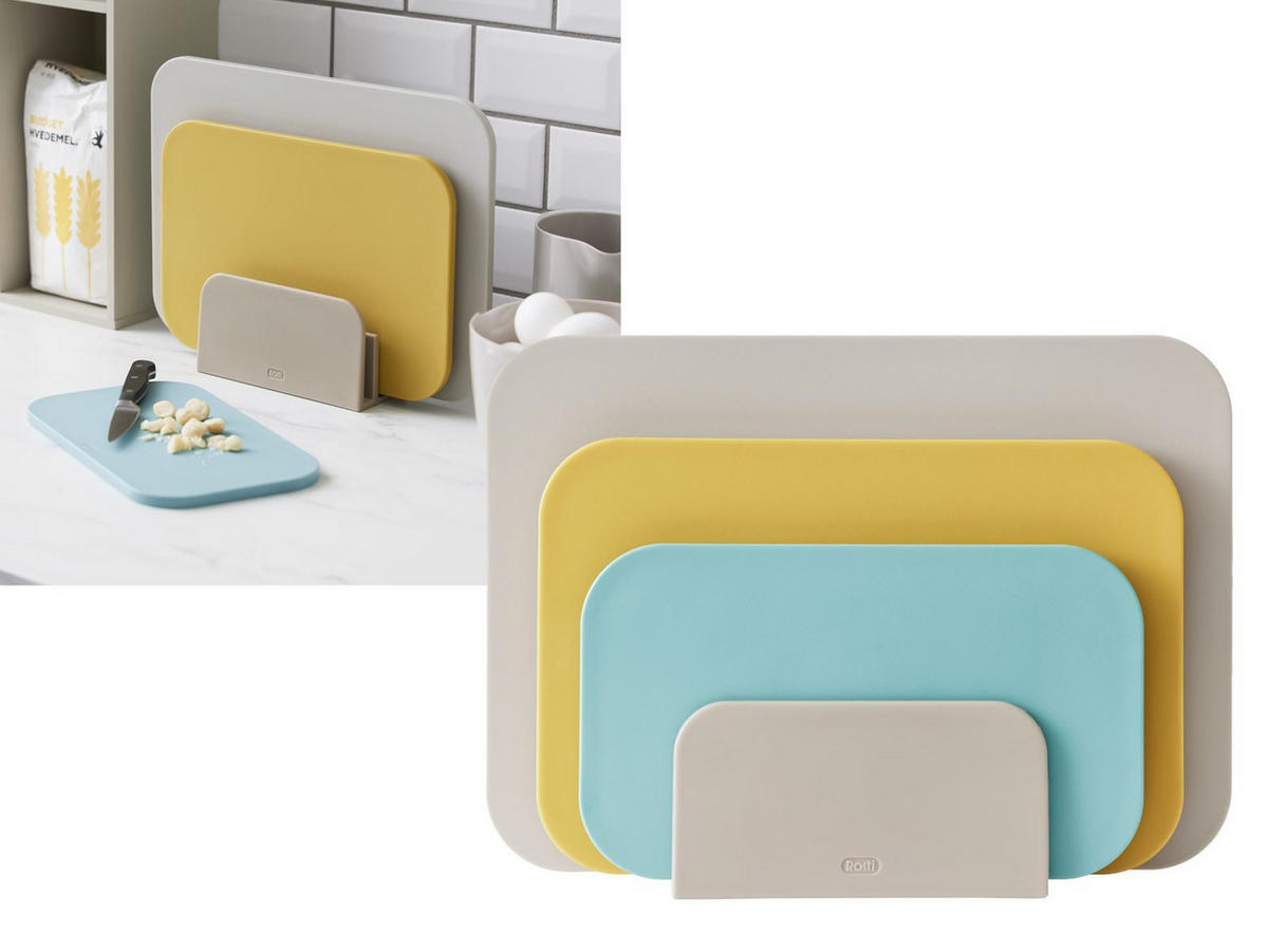 SCHNEIDEBRETTER-SET Choptima beach - Beige/Multicolor, Kunststoff (35/26cm) - Rosti