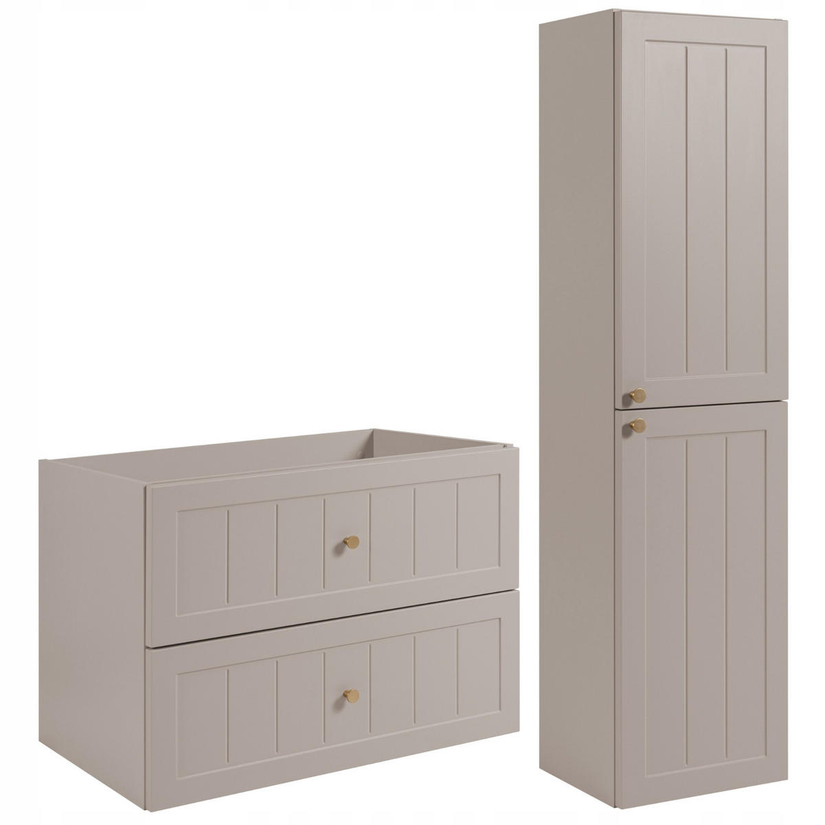 WASCHBECKUNTERSCHRANK + HÄNGESÄULE GUSTO 80cm Kasjmier - Kaschmir, Holzwerkstoff (80/58/46cm) - Rodan