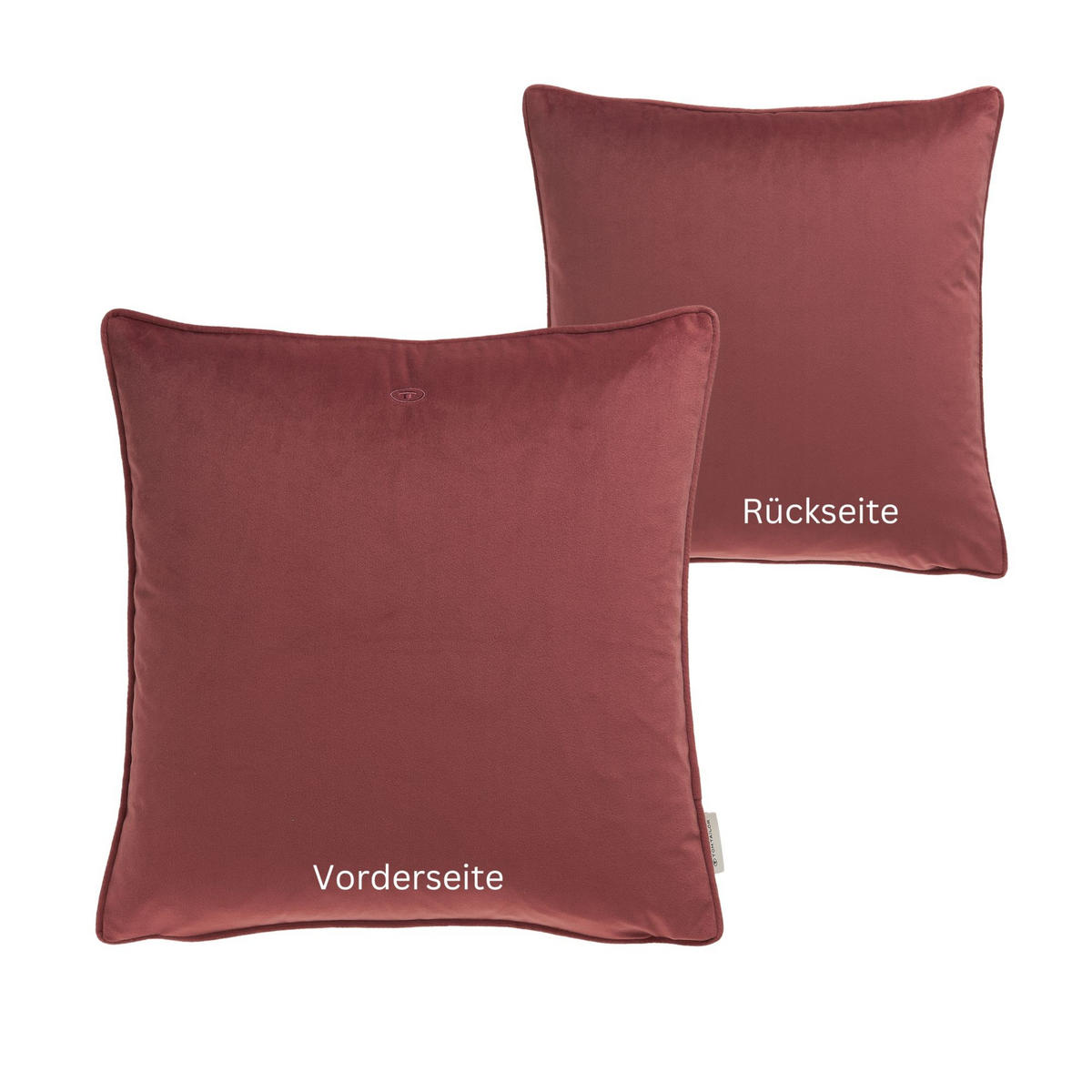 ZIERKISSENHÜLLE VELVET SIGNATURE - Rosa, Textil (45/45cm) - Tom Tailor