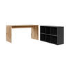 SCHREIBTISCH Der Produktive - Eichefarben/Schwarz, Holzwerkstoff (65/145/77cm) - Mokebo