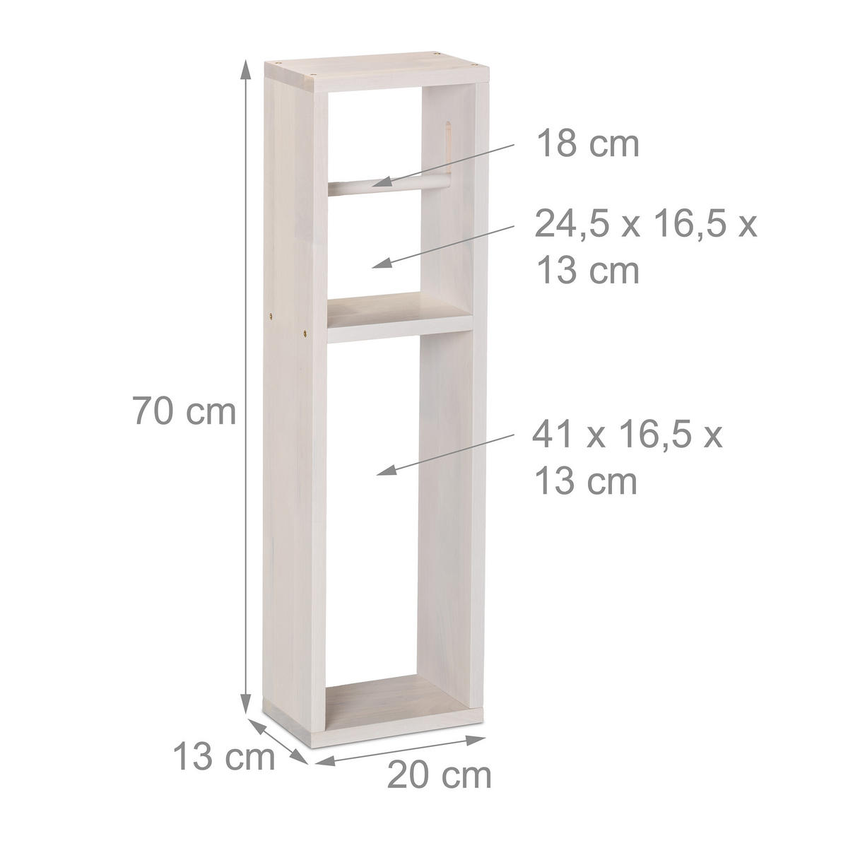 TOILETTENPAPIERHALTER - Weiß, Holz (20/70/13cm) - Relaxdays