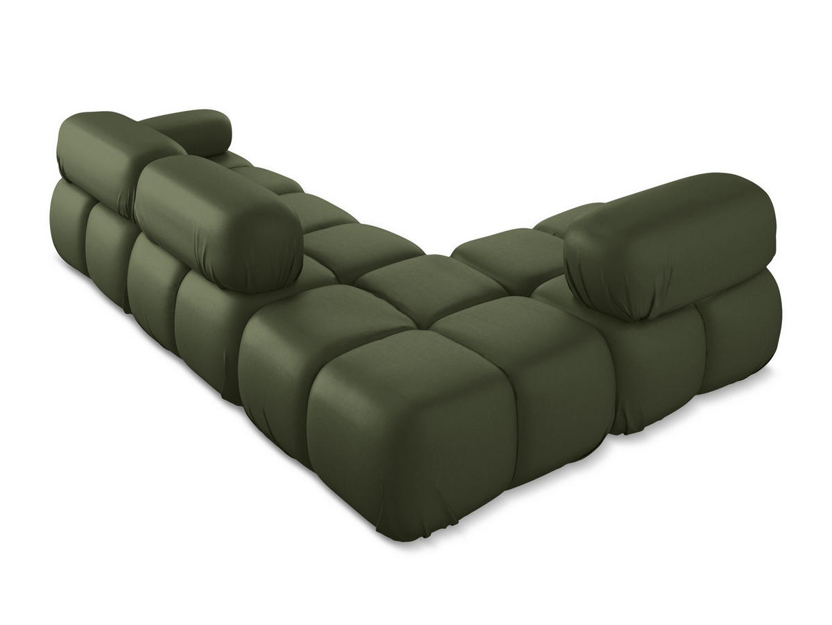 ECKSOFA Links Kunstleder Grün - Schwarz/Grün, Leder/Kunststoff (190/285cm) - Makamii