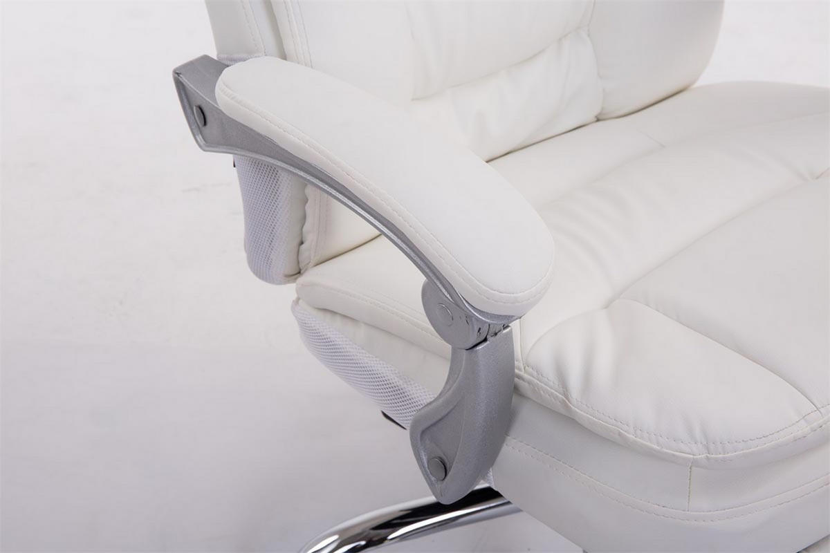BÜROSTUHL XL Troja, Kunstleder Weiß - Weiß, Textil/Metall (67/122/67cm) - TPFLiving