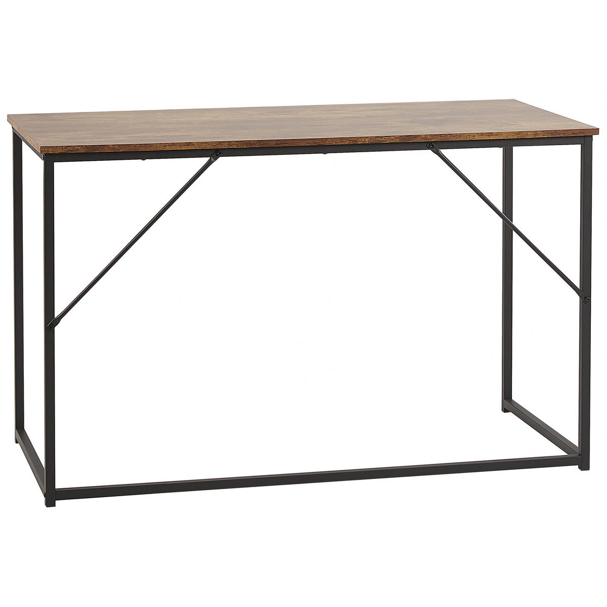 SCHREIBTISCH dunkler Holzfarbton/schwarz 120/55/74 cm Pembro - Dunkelgrau, Holzwerkstoff (55/120/74cm) - Beliani