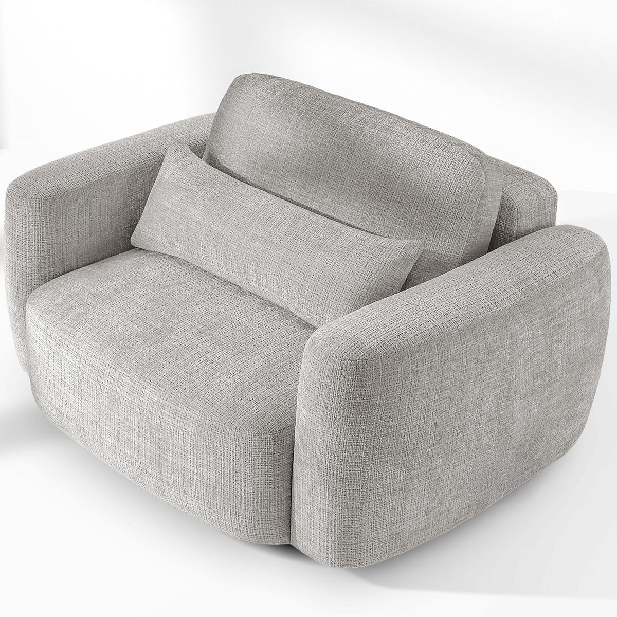 SESSEL ELOSA - Hellgrau, Holz/Textil (145/85/115cm) - KONSIMO®