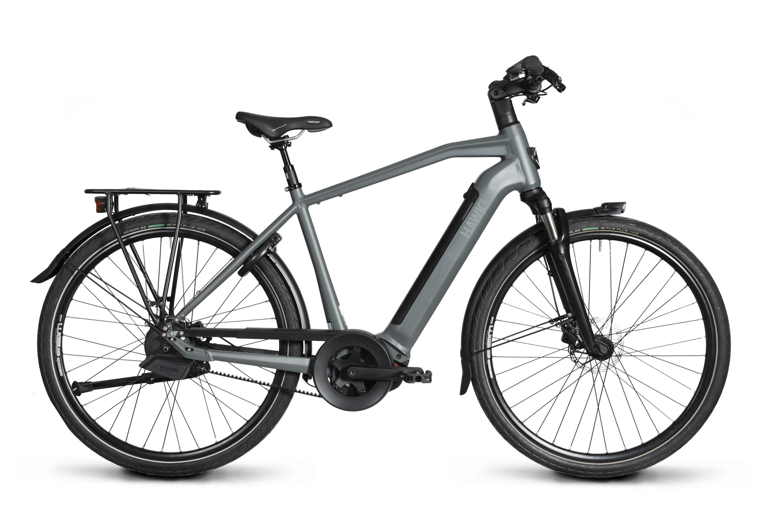 E-TREKKING 625 Automatics E-Bike Gent 28 Zoll Gr: 53cm & 57cm - Grau, Metall (57cm) - Hawk Bikes